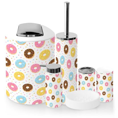 6-Piece Bathroom Accessory Set with Trash Can and Organizers