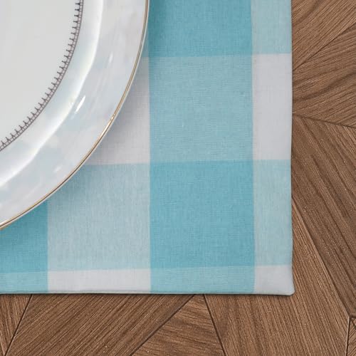 Sky Blue & White Buffalo Check Table Runner 12x120 Inch - Cotton Cloth for Dining & Decor - Variation of THIS listing