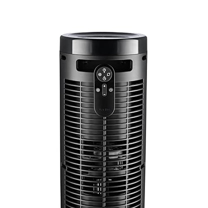 Lasko Elevation Adjustable Tower Fan 42”-54”, Pedestal Fan, 31 ft/s Airflow, Quiet 28 dB, 90° Oscillation, 12h Timer, Remote, Black, EST100