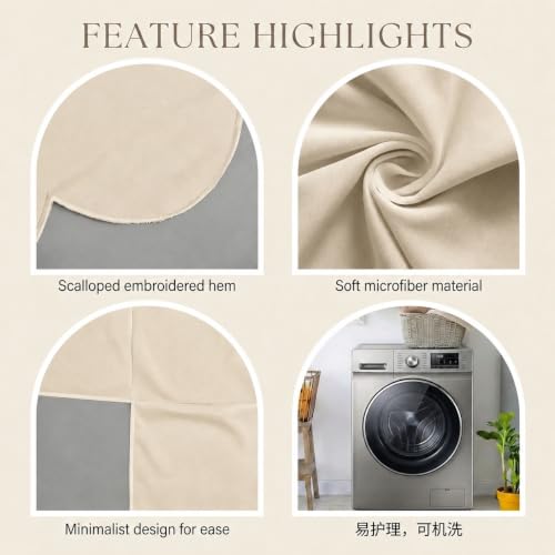28x52 Inch Oatmeal Beige Crib Skirt with 14-Inch Drop and Scalloped Edges – Nursery Bed Skirt for Standard Cribs (Variation: Oatmeal / 28×52 in / 14 Inches)