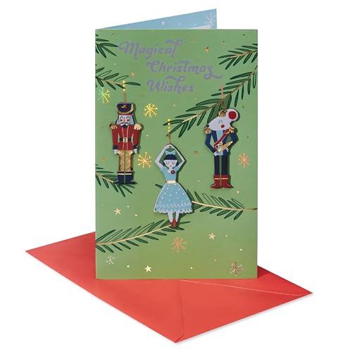 Christmas Card with Nutcracker Ornaments - Holiday Greetings for Family & Friends (Variation of Xmas Ornaments)