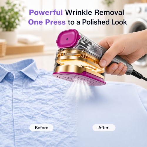 Portable Travel Clothes Steamer 1200W 2-in-1 Iron with 7 Modes