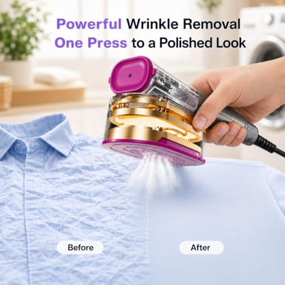 Portable Travel Clothes Steamer 1200W 2-in-1 Iron with 7 Modes