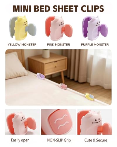 8Pcs Cute Cat Pattern Bed Sheet Fasteners Secure Bedding Prevent Sliding Egg Yolk Sauce