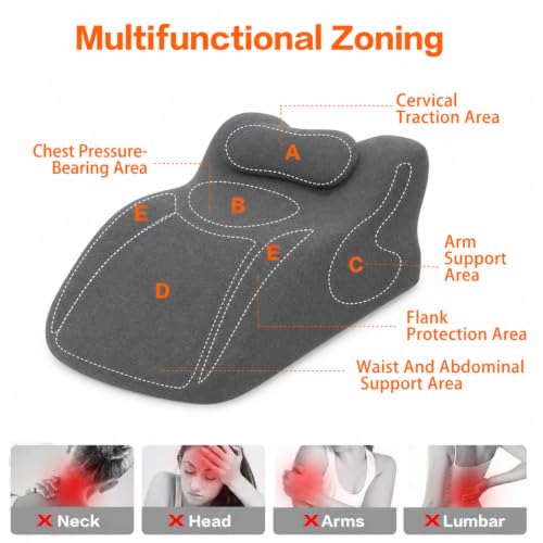 Large Memory Foam Wedge Pillow for Bed Reading Black - Support Cushion