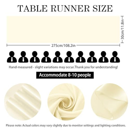 White Satin Table Runner 12x108 Inches – 20 Pack Wedding & Event Decor