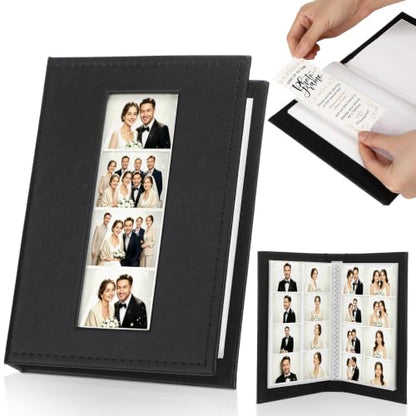 Leather Photo Booth Album for Wedding & Party Strips, Holds 80 Photos