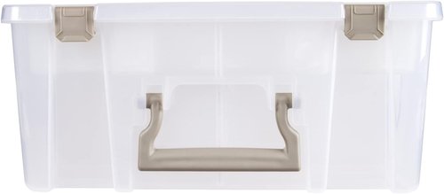 ArtBin Super Satchel Double Deep - Portable Arts & Crafts Storage Container with Lift-Out Tray & Removable Dividers, Clear