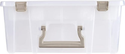 ArtBin Super Satchel Double Deep - Portable Arts & Crafts Storage Container with Lift-Out Tray & Removable Dividers, Clear