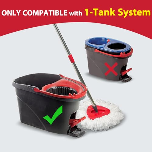 Spin Mop Replacement Set for EasyWring 1-Tank System with Microfiber Heads & Handle