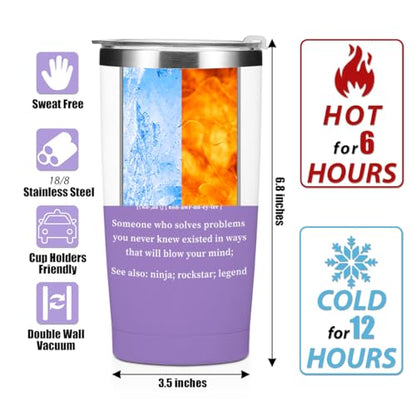 Purple Chaos Coordinator Tumbler with Thank You Gifts - Stainless Steel Insulated Mug