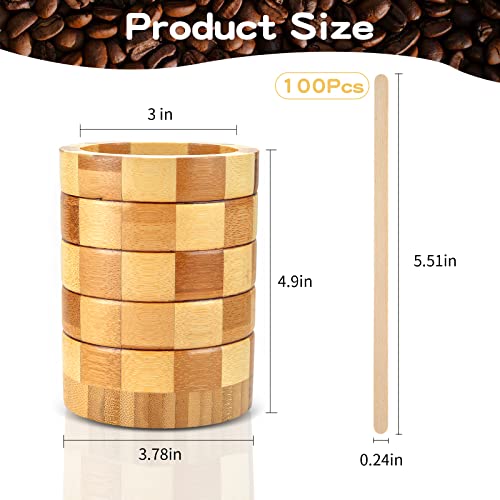 101 Pcs Coffee Stirrers Holder Set 1 Pcs Stirrers Holder 100 Pcs Disposable Stir Straws for Coffee Bar Coffee Stir Sticks For Coffee Milk Cocktail Tea Drinks Stirrer Straw Holder Home Kitchen