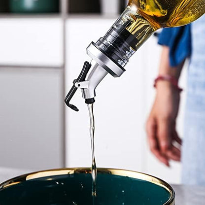 5 Pack Oil Spouts, Olive Oil Vinegar Bottle Stopper Dispenser with Tube Brush, Leakproof Bottle Spouts for Salad, Sauce, Soy, Etc