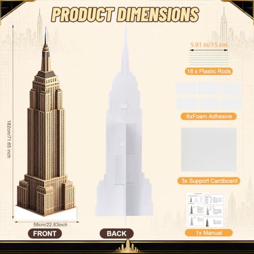 6 Ft NYC Landmark Cardboard Cutout for Party Decorations and Photo Backdrops