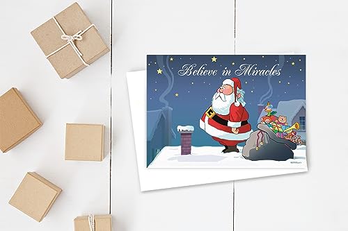 Stonehouse Collection Funny Santa Christmas Greeting Cards - Standard Pack of 18