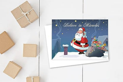 Stonehouse Collection Funny Santa Christmas Greeting Cards - Standard Pack of 18