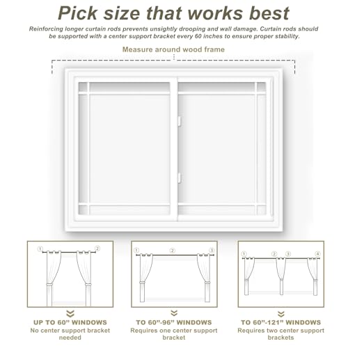Heavy-Duty Double Hook Curtain Rod Holders 4pcs No Drilling Needed