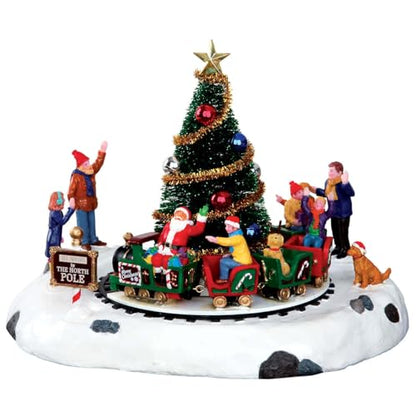 Battery Operated Christmas Village Santas Kiddie Train - Lemax Holiday Decor