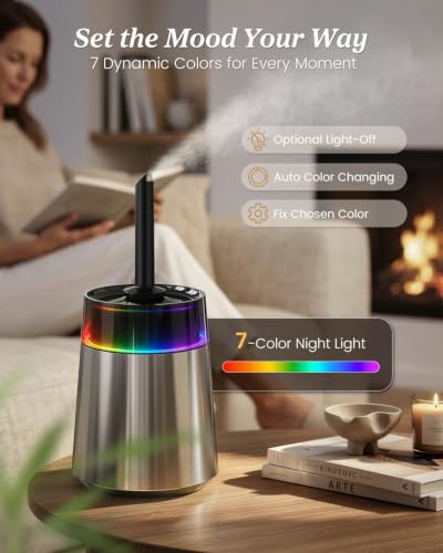 8L Stainless Steel Cool Mist Humidifier for Large Rooms - Silver