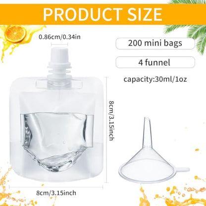 Reusable Energy Gel Pouches 1oz Leak-Proof Flexible Drink Bags - 100 Pack