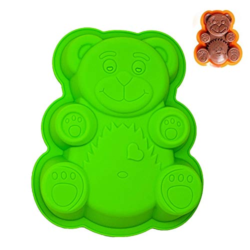 KeepingcooX 3D Bear Mousse Cake Mold Set, Approx. 8.5 Inch Cake Baking Mold - Novelty Silicone Cake Pan for Kids, Nonstick Bakeware, 8.46 x 6.89 x 0.98 Inches (Bear)