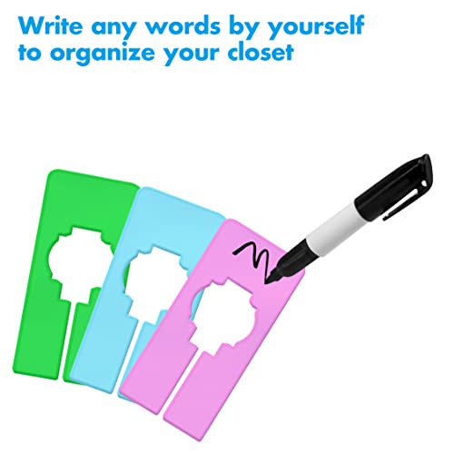 30 Pcs Closet Rack Dividers - Writable 6 Colors with Marker, Pack of 2 (Colour)
