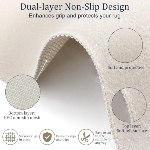 5x7 ft Rug Pad Non-Slip Rug Underlay for Area Rugs - Irenare