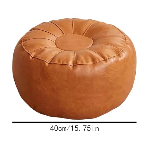Unstuffed Pumpkin Shape Footrest Cover - Orange Cushion for Living Room
