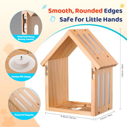 Wooden Wall Shelf for Tonies Figures - House Shape, Fits Toniesbox 1 & 2