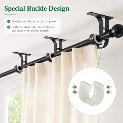 Heavy Duty Ceiling Curtain Rod Holder Set - 4 Brackets, Aluminum Support