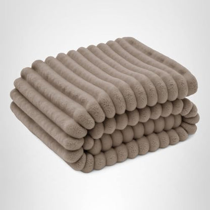 Bedsure GentleSoft Light Brown Fleece Blanket for Couch - Cozy Soft Blankets for Women, Cute Small Throws for Girls, 108x90 Inches