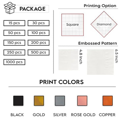 Personalized 50th Birthday Napkins - Custom Photo Cocktail Party Supplies - Birthday Napkin 5