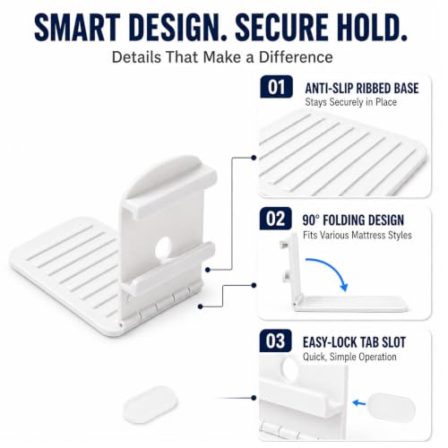 White Bed Sheet Holders 4PCS Fitted Sheet Grippers Corner Bed Anchors