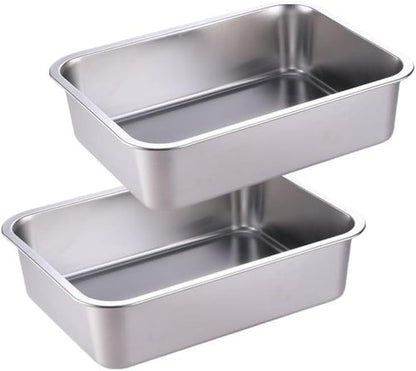 Lasagna Pan Set by [Brand Name] - Deep Stainless Steel Baking Pans | 12.6-Inch Oven-Safe Cookware