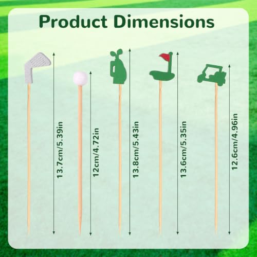 Golf Theme Cocktail Picks 200pcs - Decorative Skewers for Party Food & Drinks