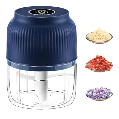 Electric Garlic Chopper 320ml USB-C Vegetable Food Processor Blue