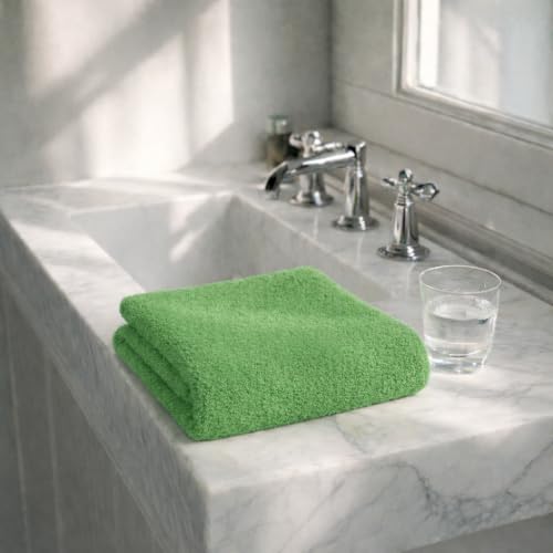 Fingertip Hand Towel Set - Bright Green, 11x18 Inches, 4 Pack, Soft Cotton