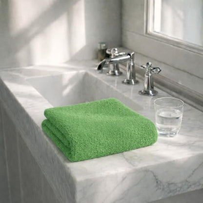 Fingertip Hand Towel Set - Bright Green, 11x18 Inches, 4 Pack, Soft Cotton