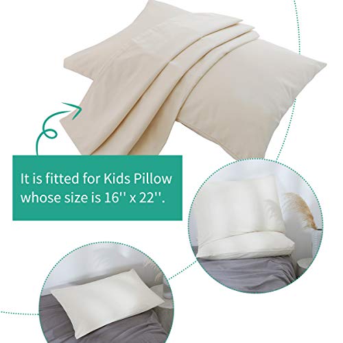 Organic Cotton Pillow Case - Off White / 16x22 Kids Pillow Cover - Pack of 2