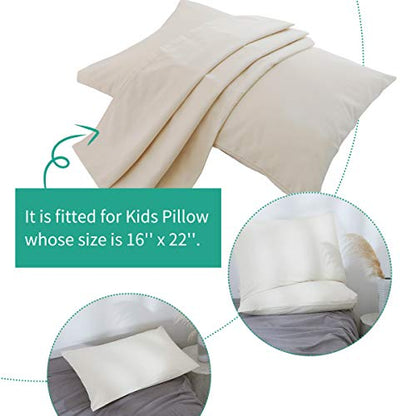 Organic Cotton Pillow Case - Off White / 16x22 Kids Pillow Cover - Pack of 2