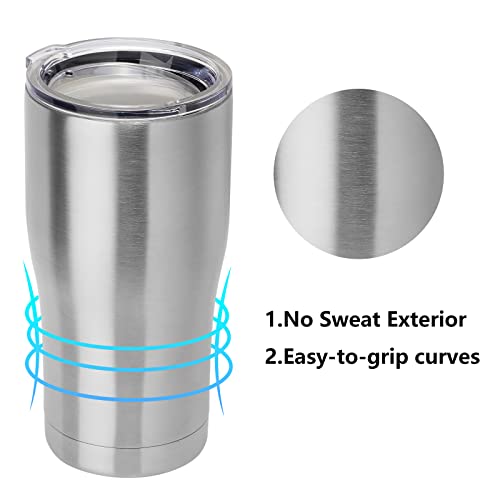 20oz Stainless Steel Tumbler with Lid - Double Wall Insulated Travel Mug - Pack of 1