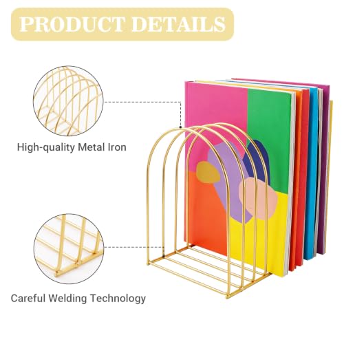 Gold Metal File Organizer 2 Pack Desk Magazine Holders Office Storage