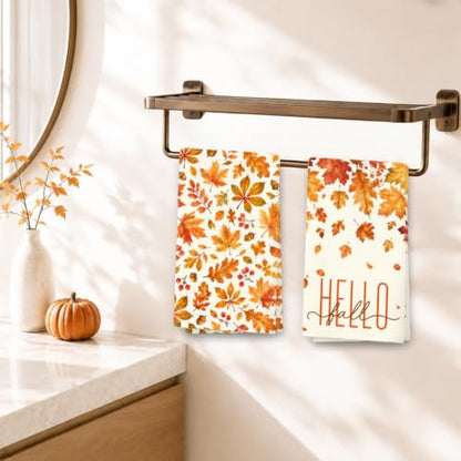 MUBIAO Set of 2 Fall Kitchen Towels - Hand Towels for Decor & Cleaning - 13.5×23.5 Inch - Towel2