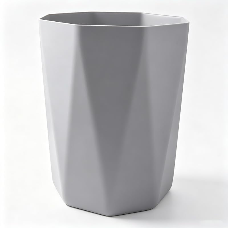 5 Gallon Geometric Plastic Trash Can - Slim Waste Bin for Bathroom Kitchen Bedroom