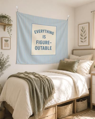 Preppy Blue Inspirational Tapestry Wall Hanging 50x60 Inch - FGFK