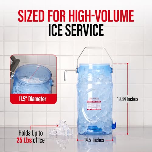 6 Gallon Commercial Ice Tote with Lid and Handle - Food-Grade Plastic