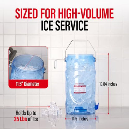 6 Gallon Commercial Ice Tote with Lid and Handle - Food-Grade Plastic