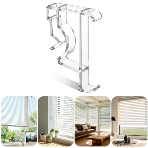 12 Pack 2-Inch Clear Blind Valance Clips - Hidden Window Cover Fasteners