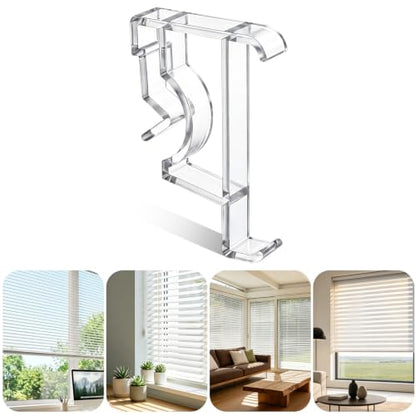 12 Pack 2-Inch Clear Blind Valance Clips - Hidden Window Cover Fasteners