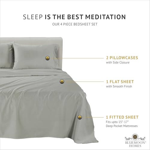 Egyptian Cotton King Sheet Set - Silver Grey 04 - 2 Pack Bed Sheets